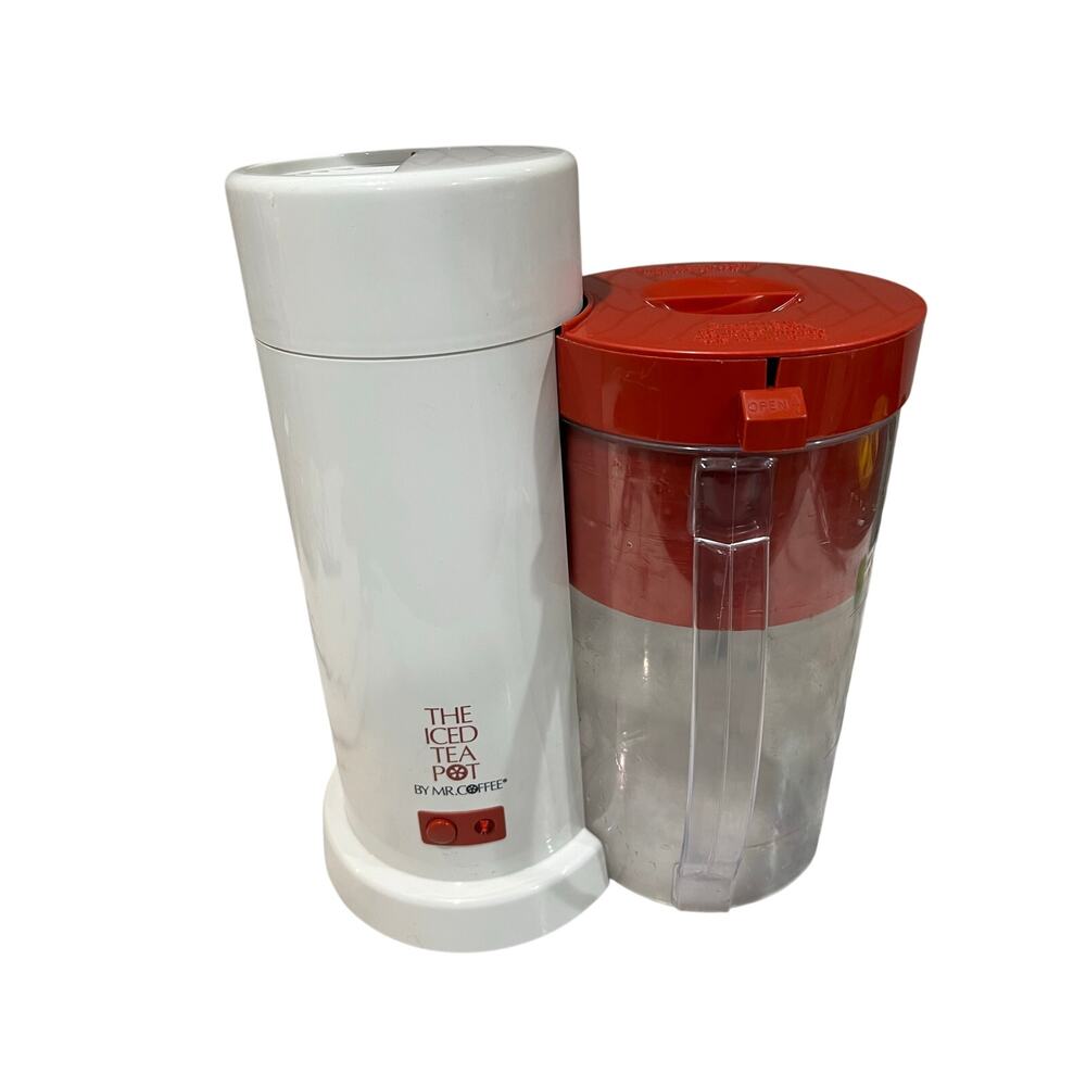 Vintage Mr Coffee TM1 Series Iced Tea Pot Maker 2 Qt Red Pitcher Tested